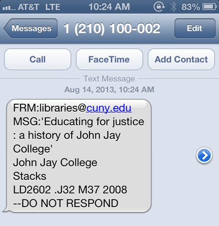 SMS from CUNY+