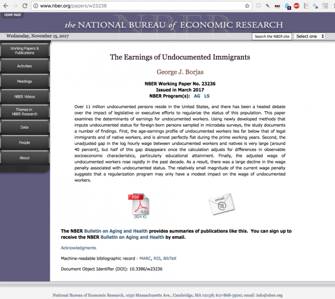 Paper example, The earnings of undocumented immigrants