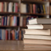 Stack of books on a desk