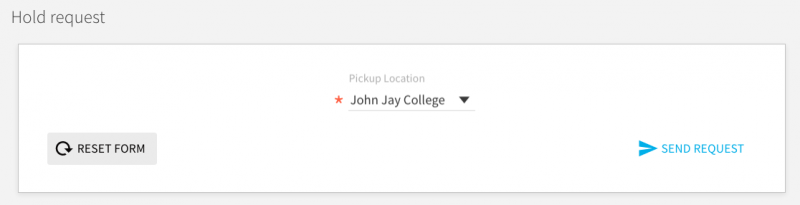 Pickup location: John Jay College
